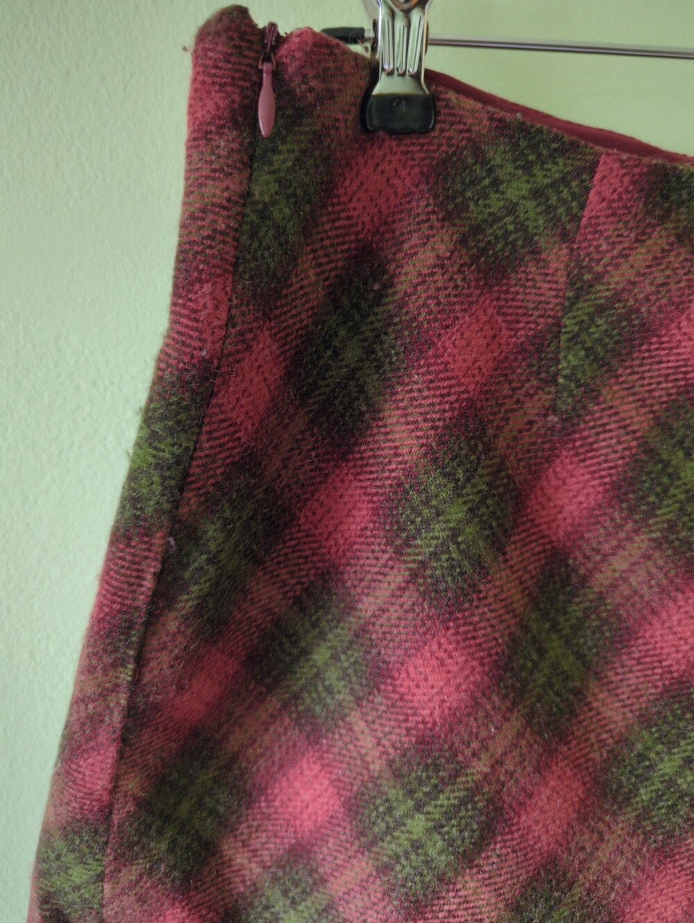 Vintage 90s Smart Set Plaid Mini Skirt A Line Warm Winter Medium - Picture 6 of 9